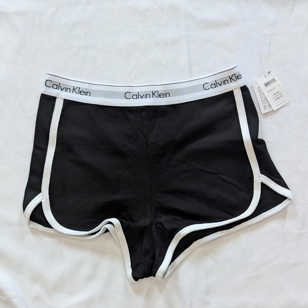 Calvin Klein Modern Gravity Band Casual Shorts Women’s Size S Black White Trim - Picture 6 of 10